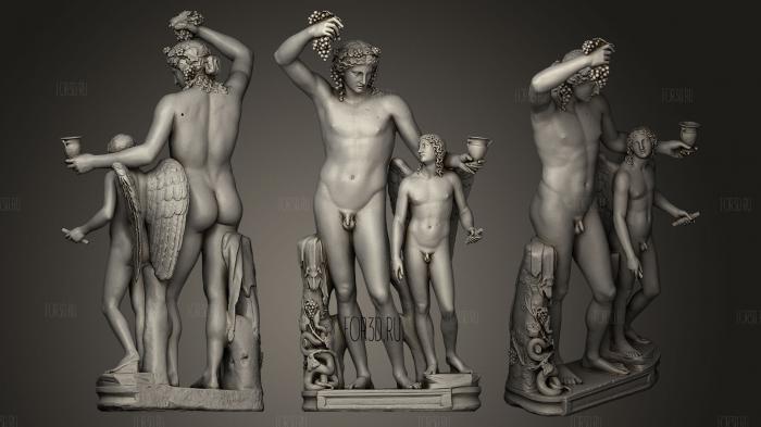 Dionysus and Eros stl model for CNC